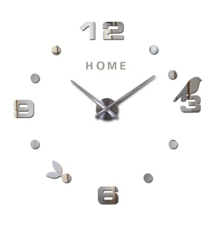 ρολόι-diy-τοίχου-αυτοκόλλητο-3d-ασημί-jingong-diy-clock